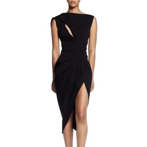 Maticevski Black Connector Slash Effect Cocktail Dress size US4/UK8